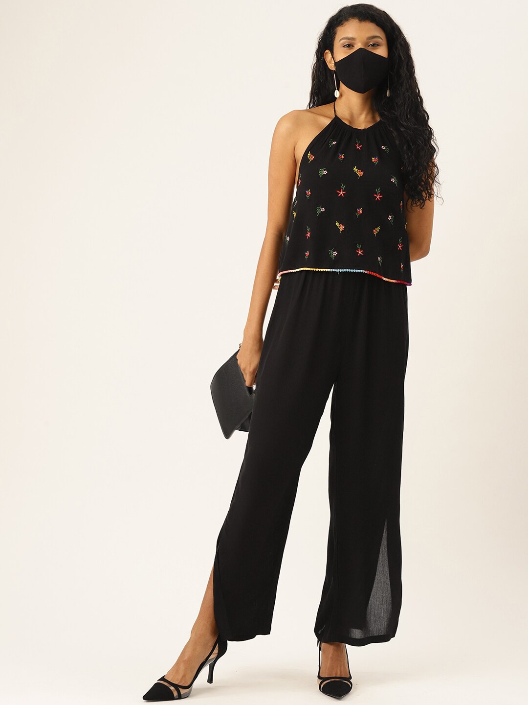 

DressBerry Black & Red Basic Jumpsuit