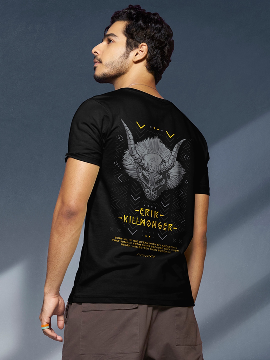 

Bewakoof Killmonger Graphic Printed T-Shirt, Black