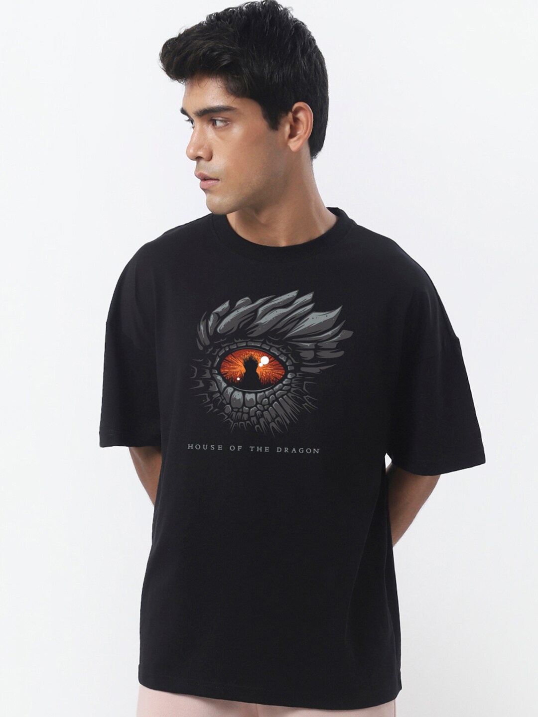 

Bewakoof Men Black Printed Loose T-shirt