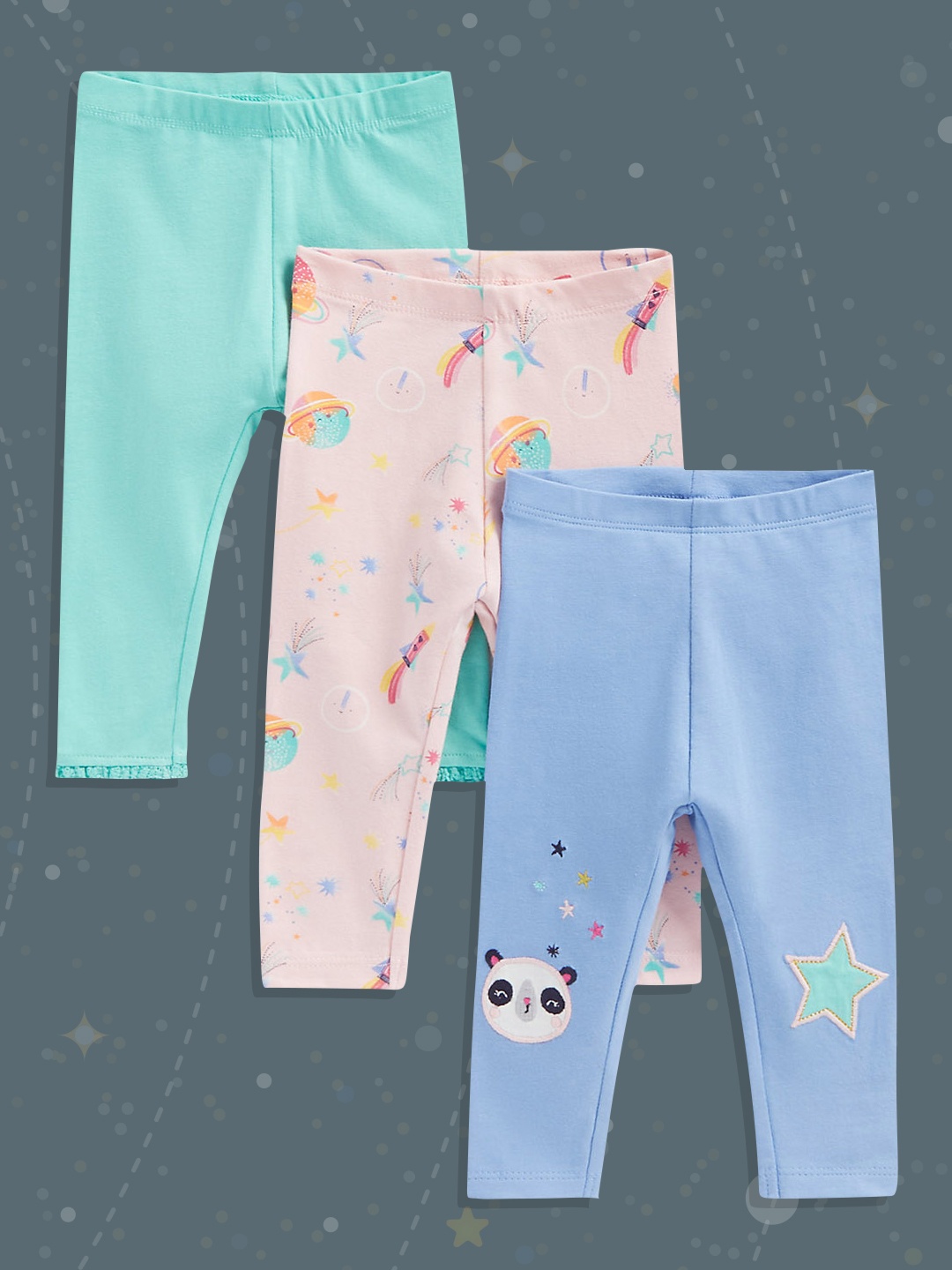 

mothercare Infant Girls Pack of 2 Leggings, Pink