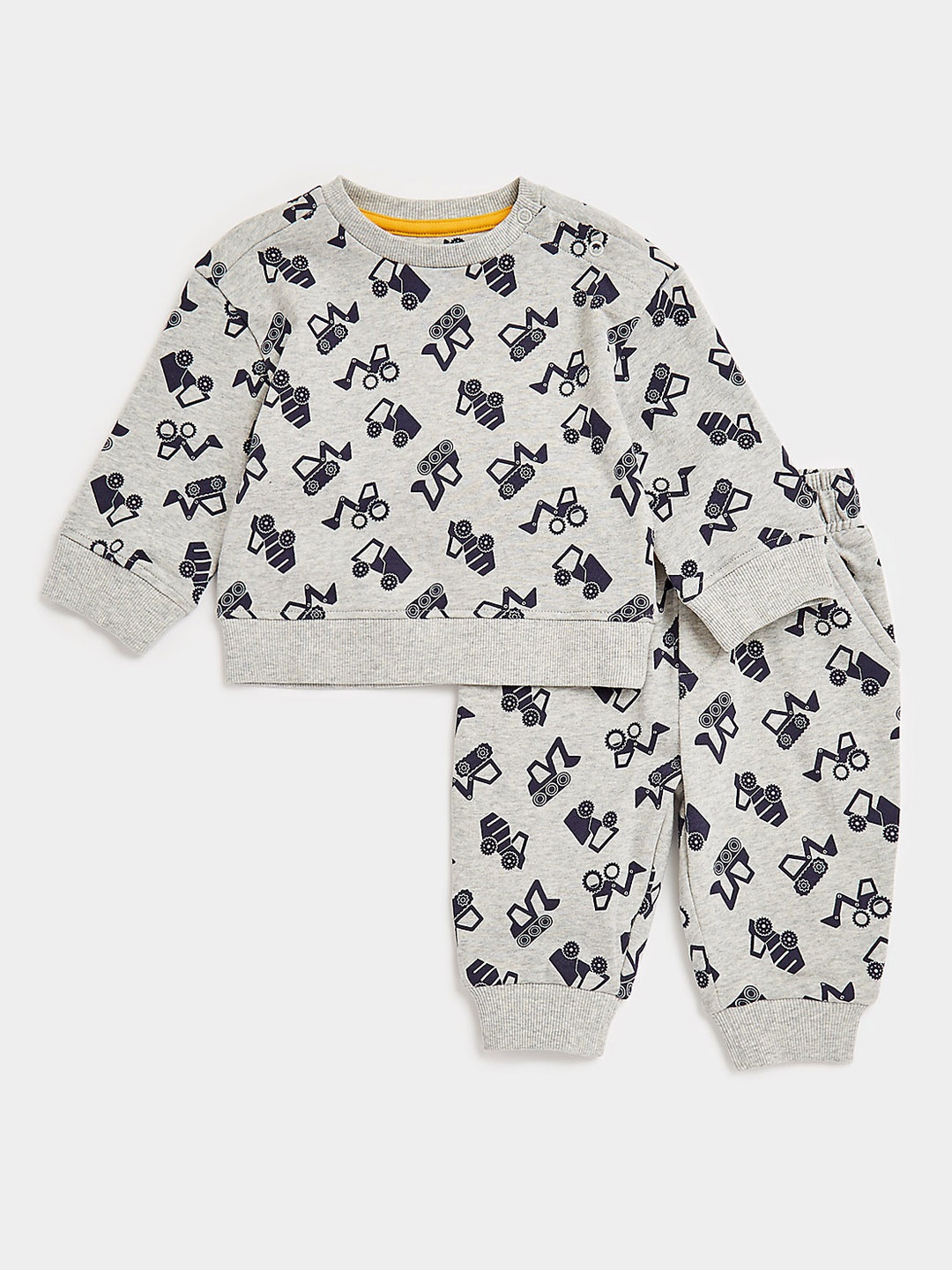 

mothercare Boys Grey Printed Pure Cotton Clothing Set