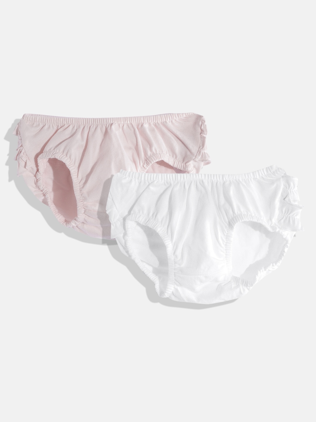 

mothercare Infant Girls Pack of 2 Solid Cotton Basic Briefs, White