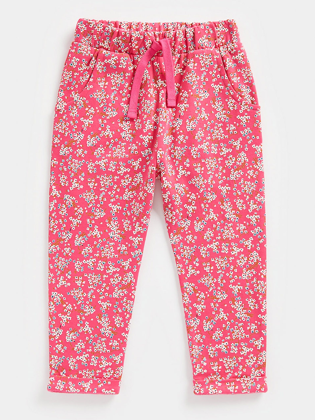 

mothercare Infant Girls Pink Floral Print Pure Cotton Trousers