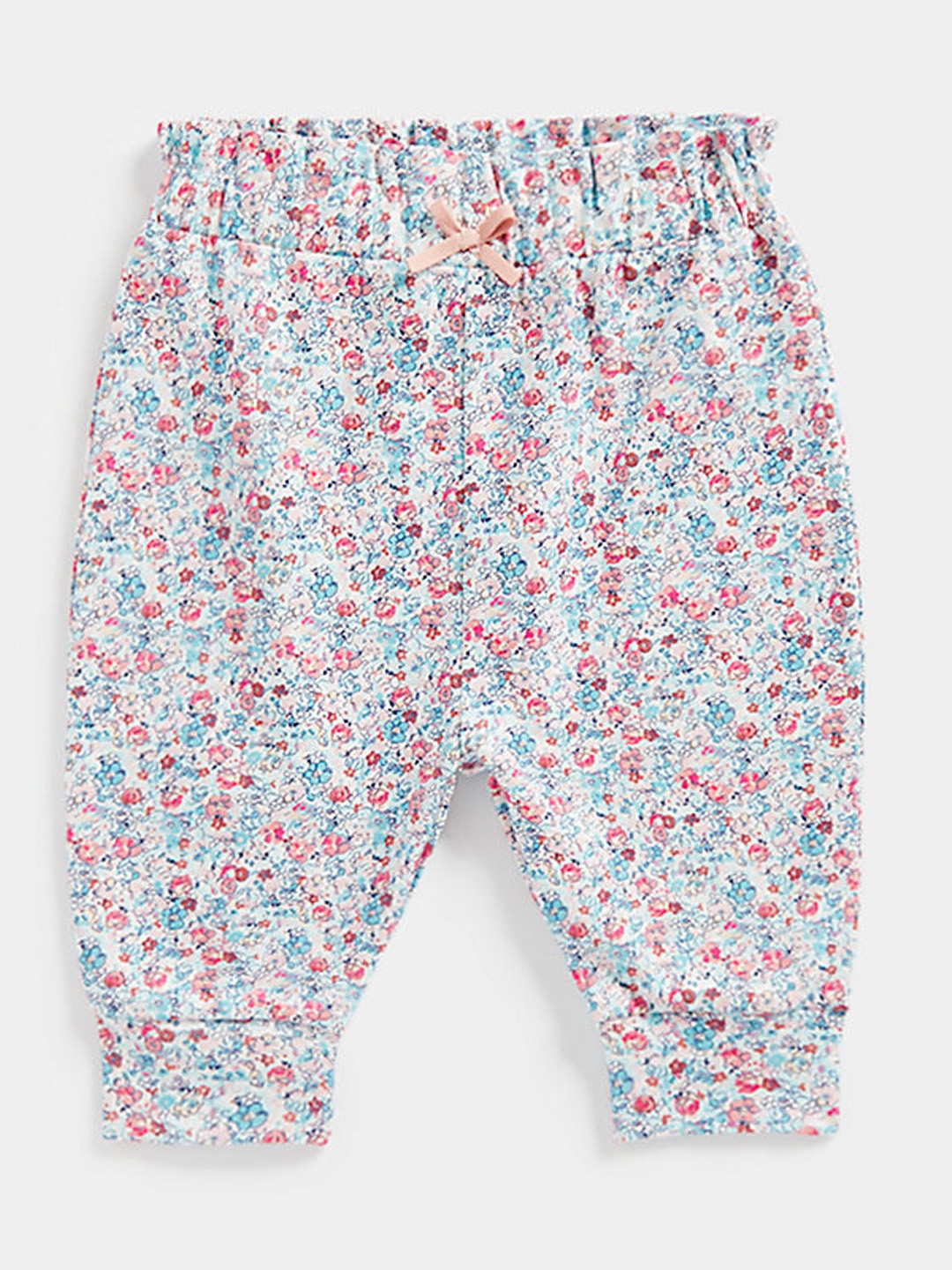 

mothercare Infant Girls Multicoloured Floral Printed Pure Cotton Joggers, Multi