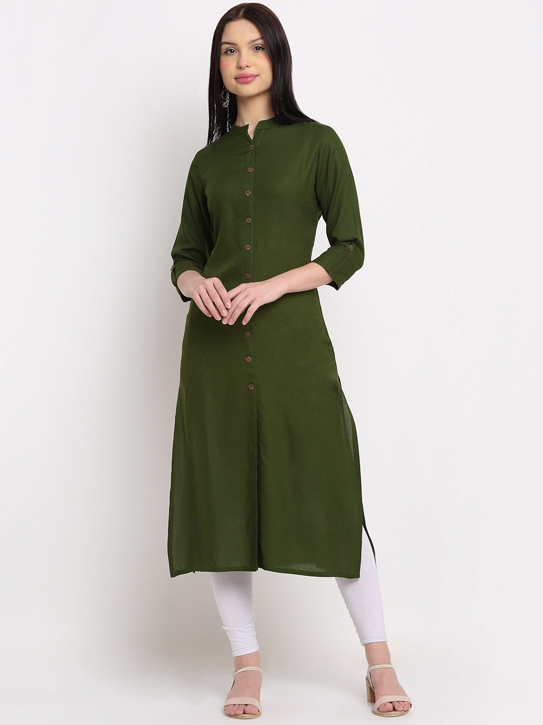 

DORIYA Women Green Thread Work Kurta