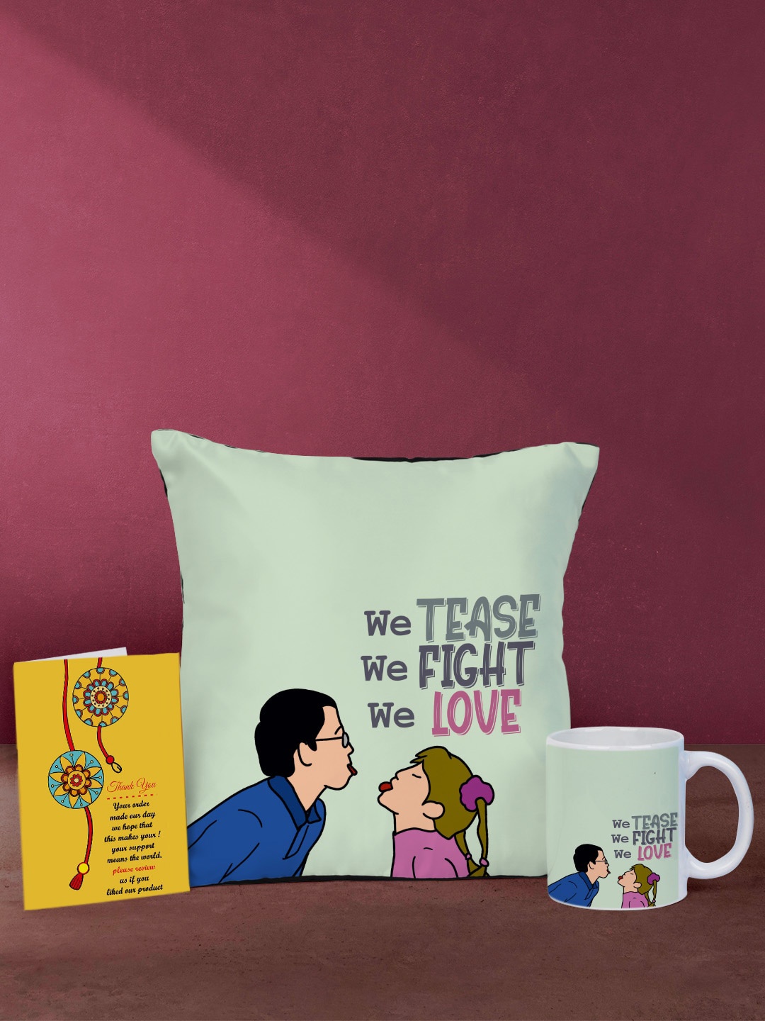 

Crazy Corner White & Yellow Printed Rakhi Home Gift Set