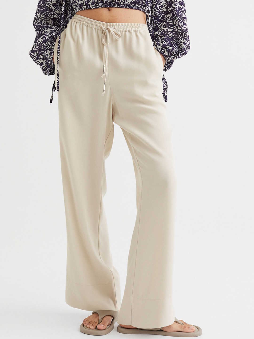 

H&M Women Beige Loose Fit Trousers