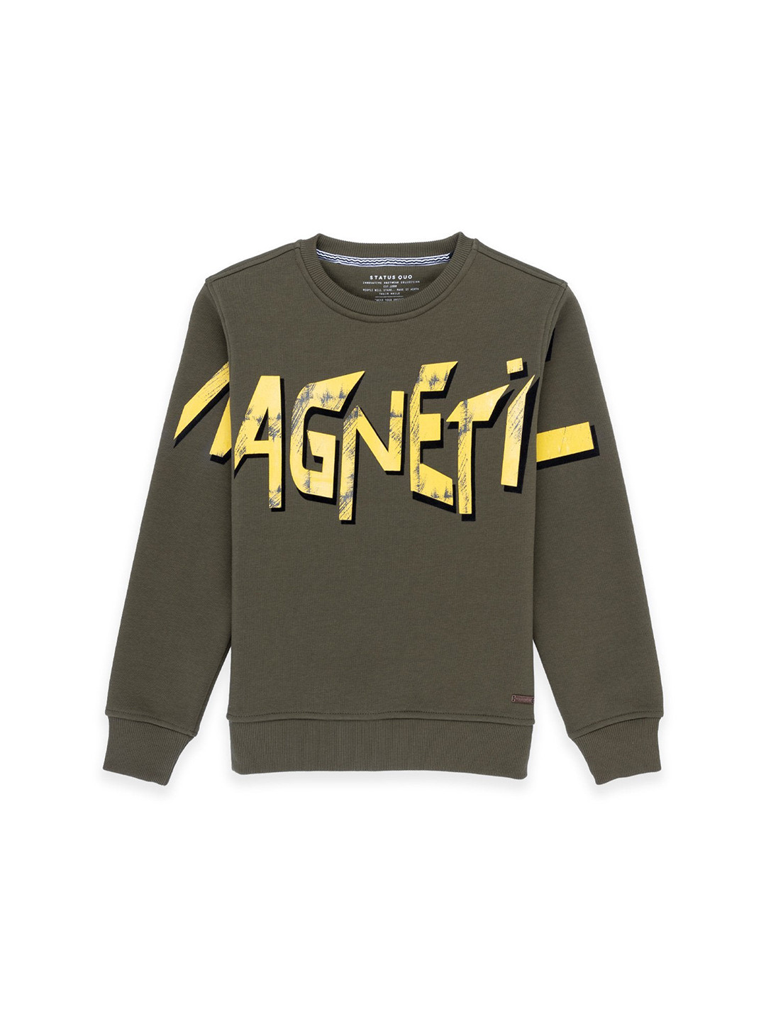 

Status Quo Boys Olive Green Printed Sweatshirt