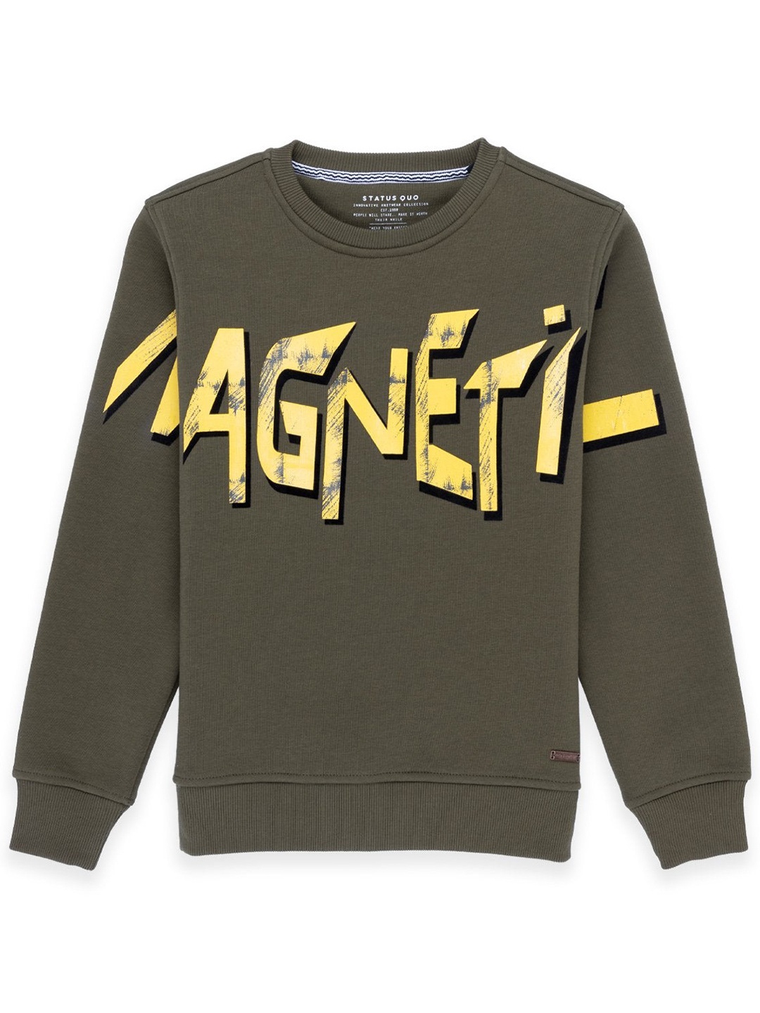 

Status Quo Boys Olive Green Printed Sweatshirt