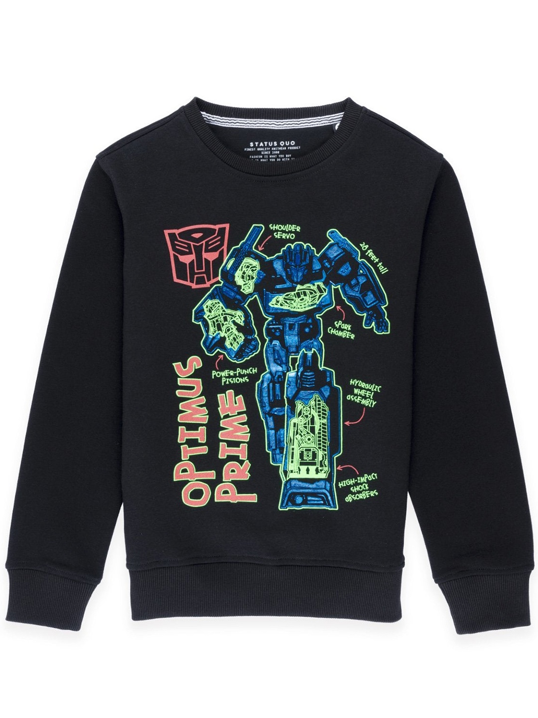 

Status Quo Boys Black Printed Sweatshirt