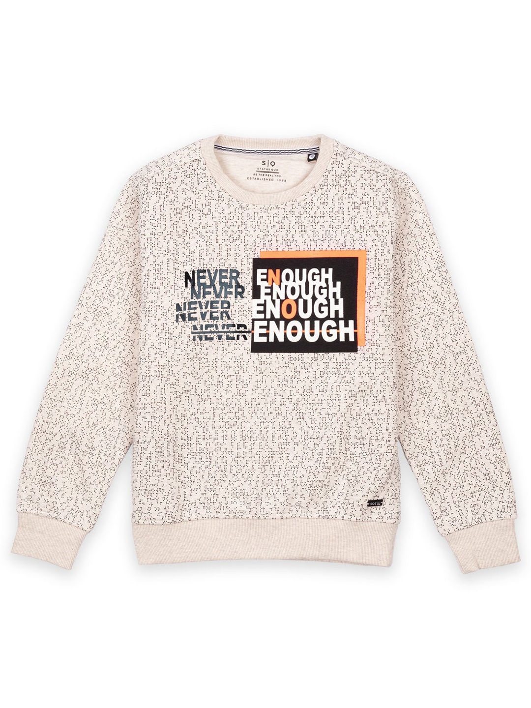 

Status Quo Boys Beige Printed Sweatshirt
