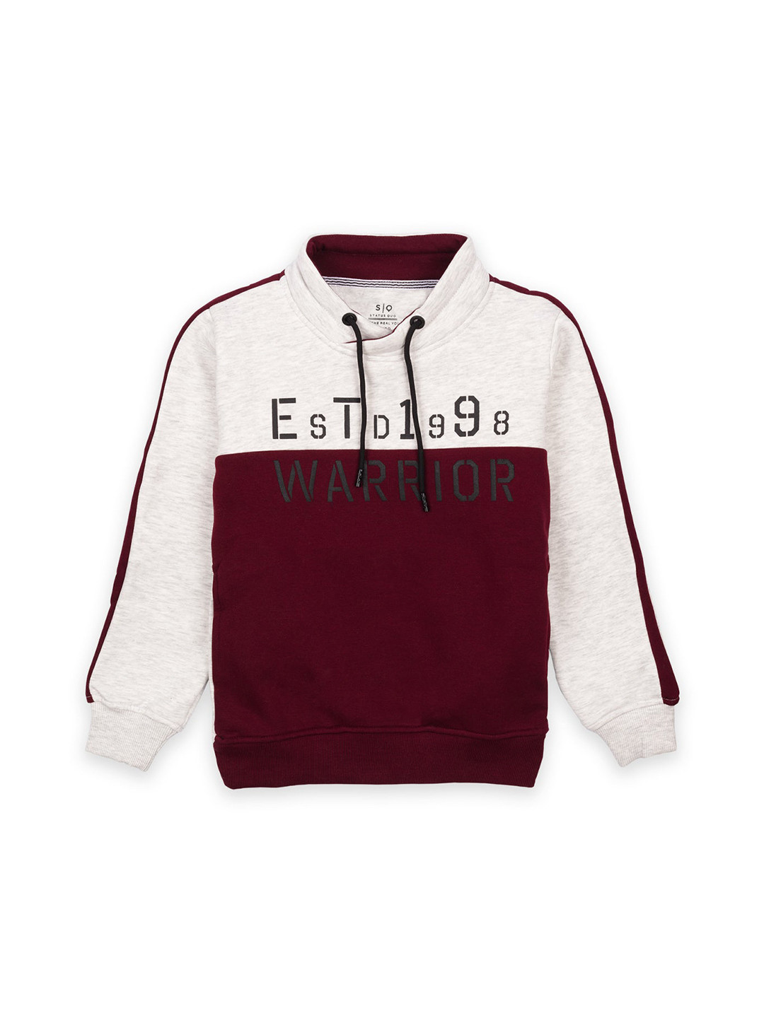 

Status Quo Boys Maroon Colourblocked Sweatshirt