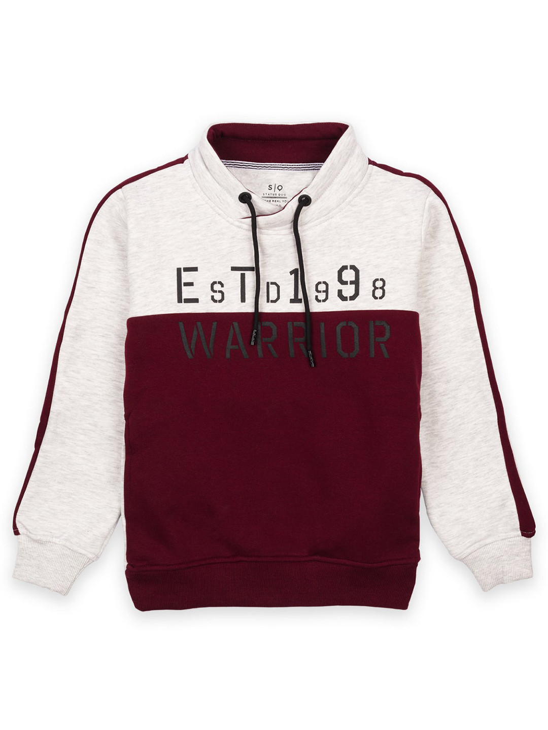 

Status Quo Boys Maroon Colourblocked Sweatshirt
