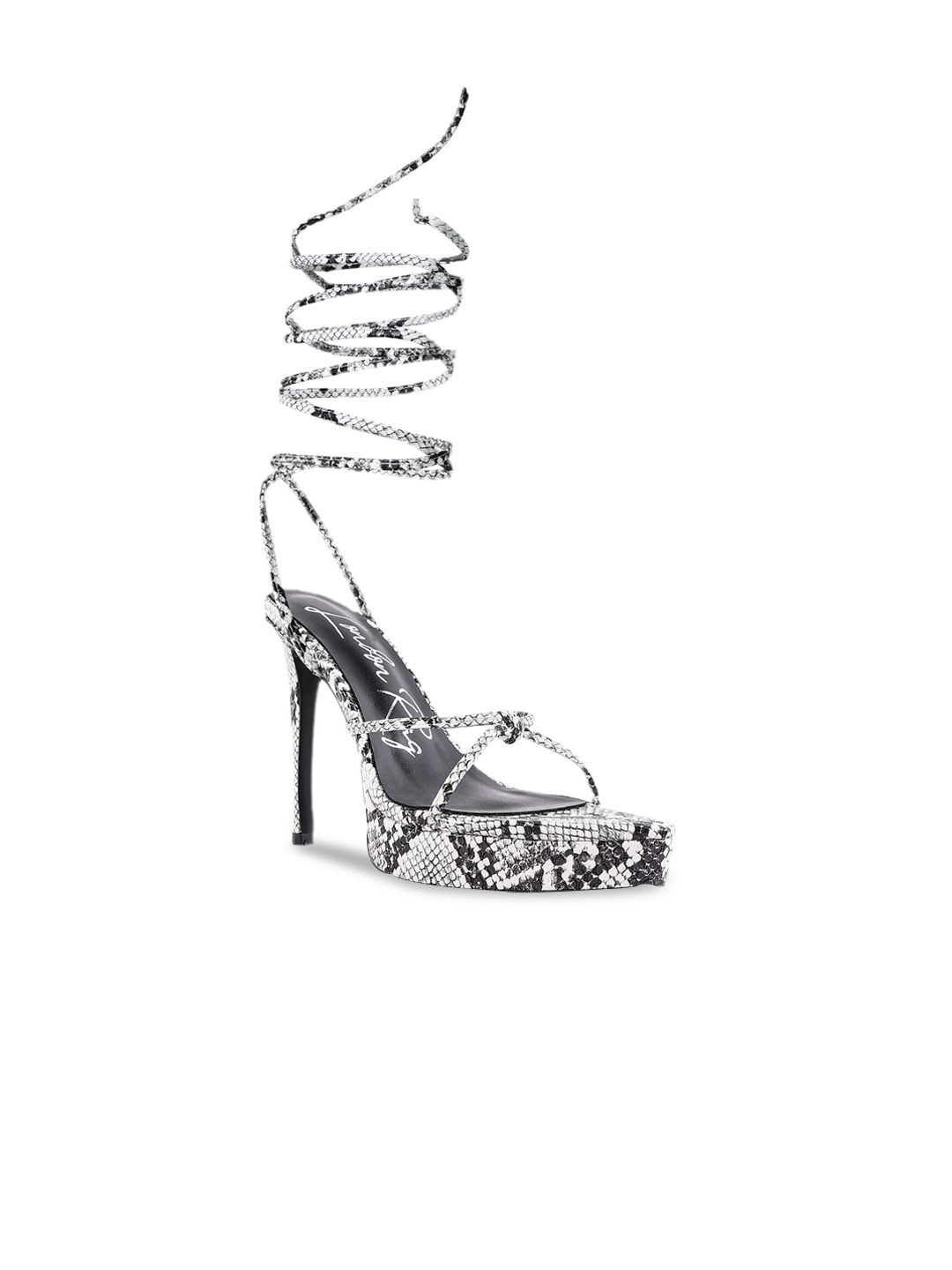 

London Rag White Printed Party Stilletto Heels