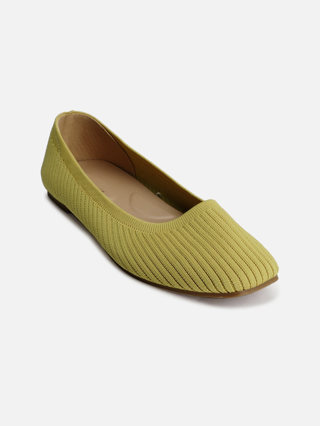 

Van Heusen Woman Women Olive Green Striped Ballerinas Flats