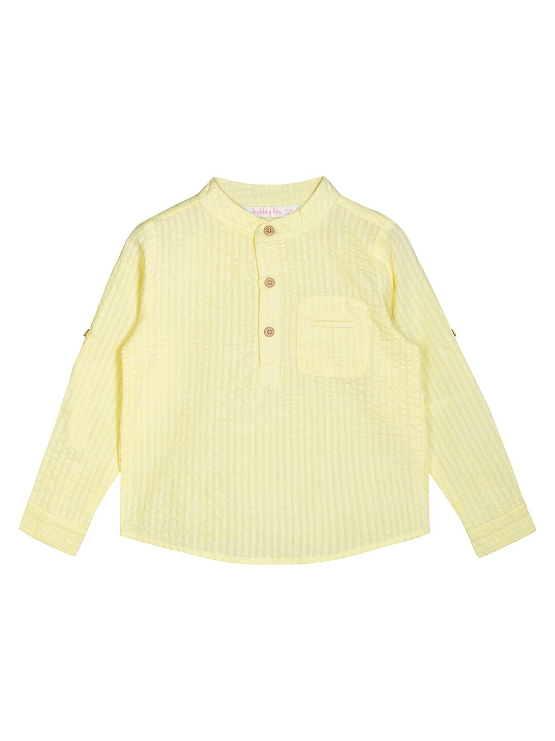

Budding Bees Boys Yellow Comfort Striped Casual Shirt