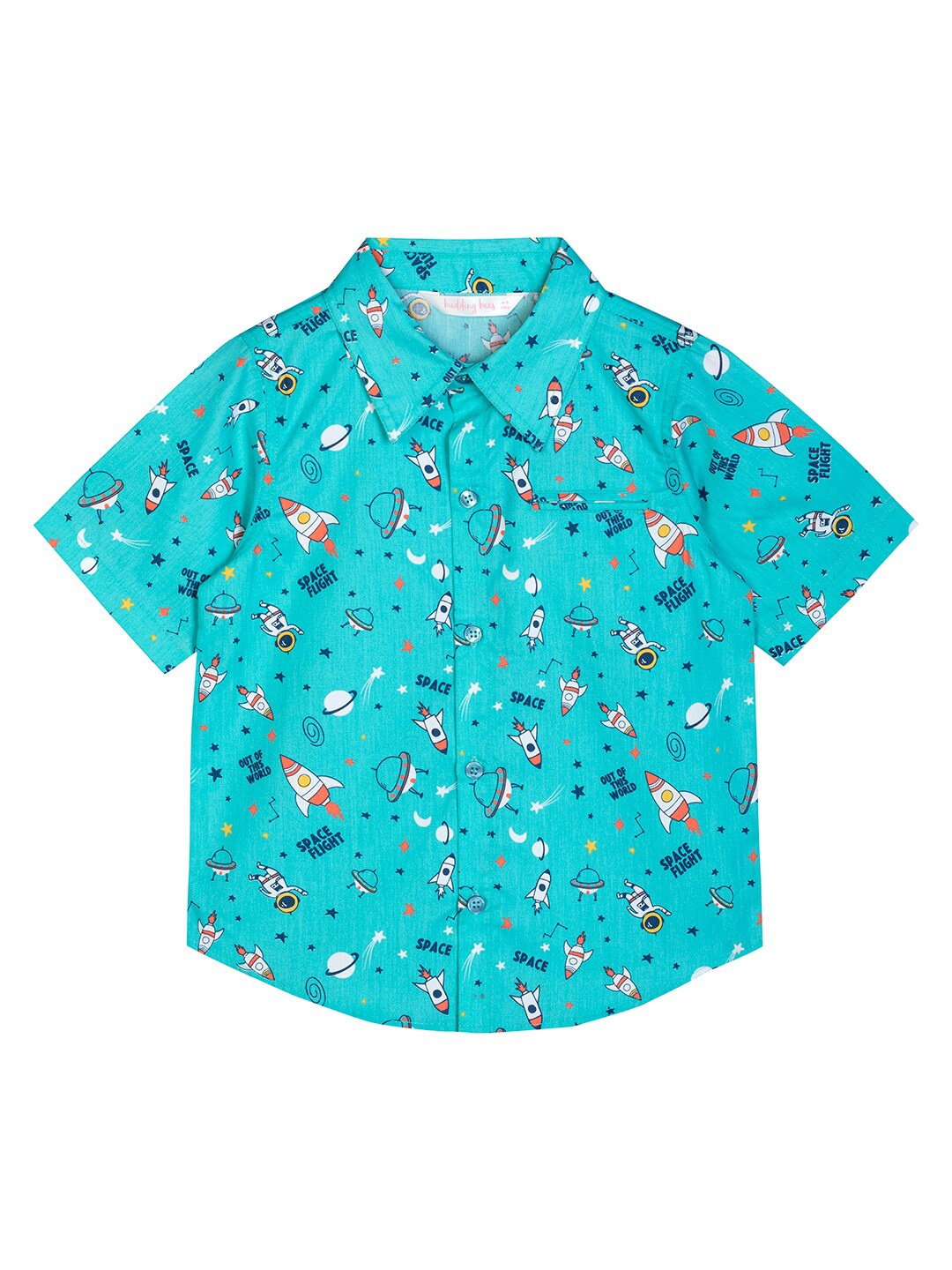

Budding Bees Boys Blue Comfort Printed Casual Shirt