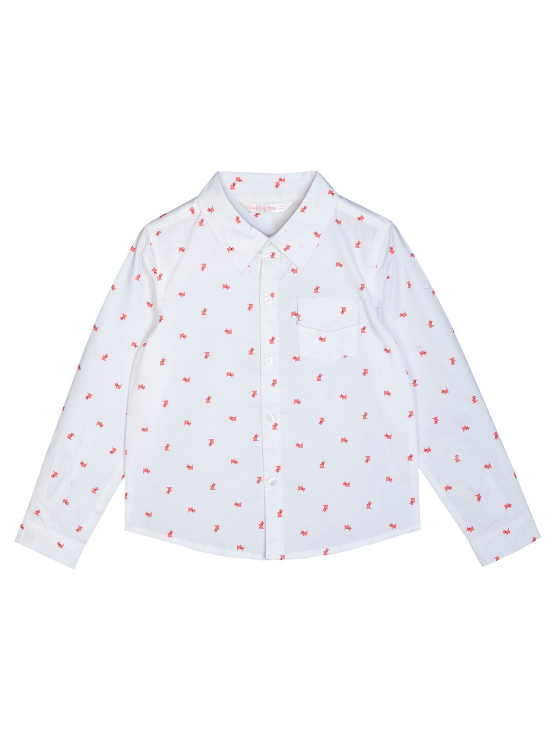 

Budding Bees Boys White Comfort Printed Casual Shirt