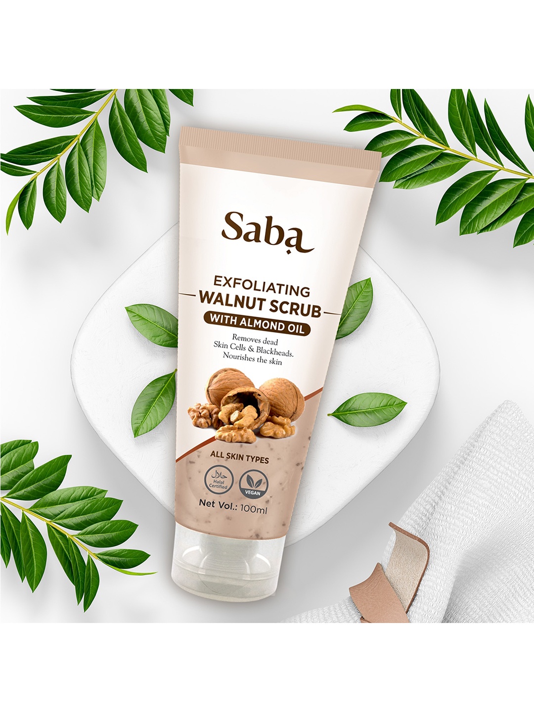 

Saba Set Of 2 Exfoliating Scrub, Brown