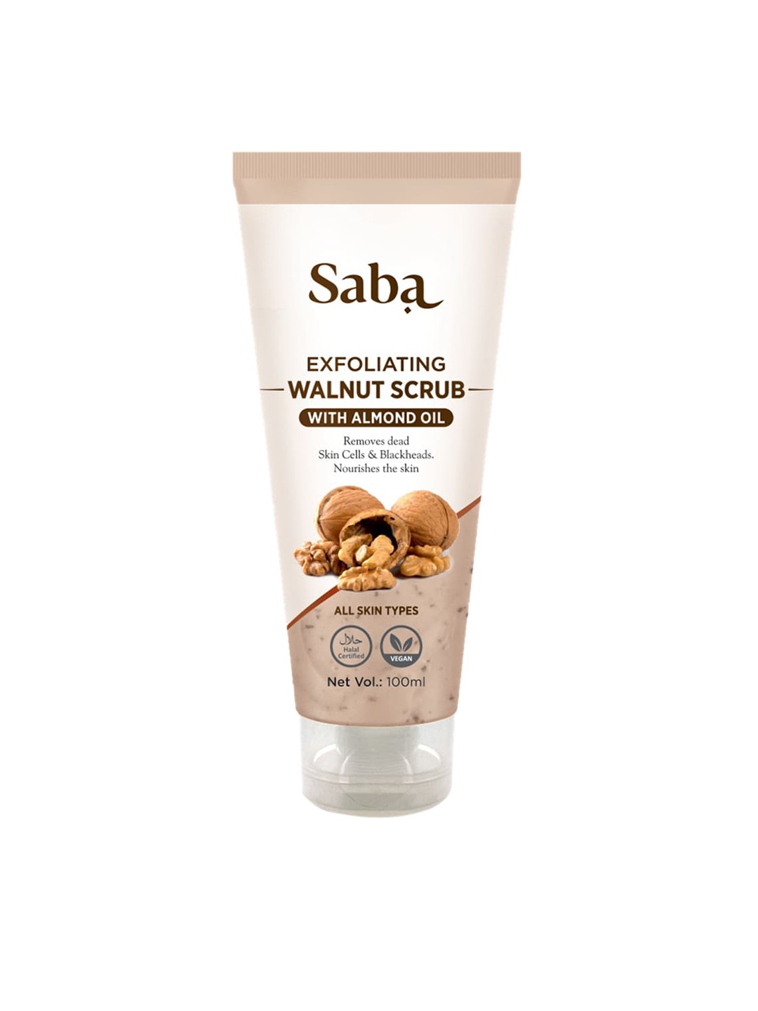 

Saba Exfoliating Walnut Scrub 100ml, Brown