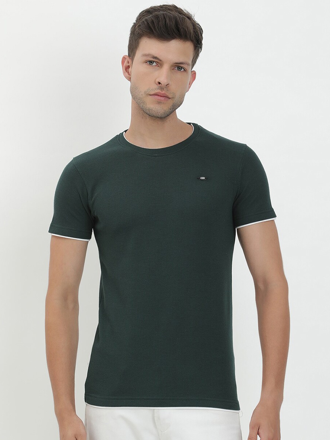 

V2 Value & Variety Men Green & gunmetal T-shirt