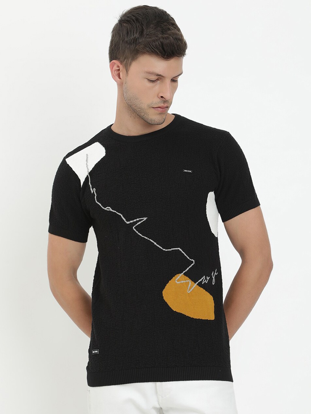 

V2 Value & Variety Men Black Printed T-shirt