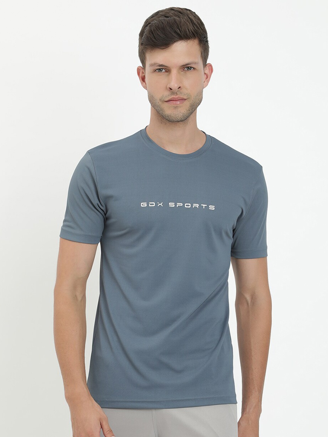 

V2 Value & Variety Men Grey & weldon blue Typography T-shirt