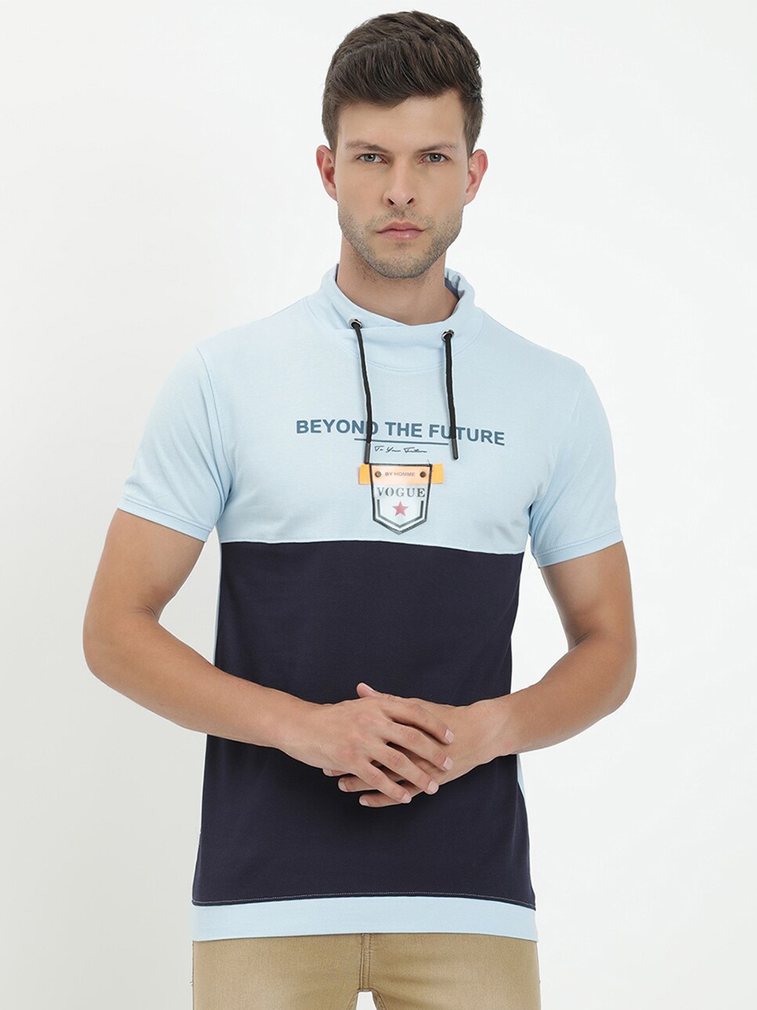 

V2 Value & Variety Men Blue Polo Collar Pure Cotton T-shirt