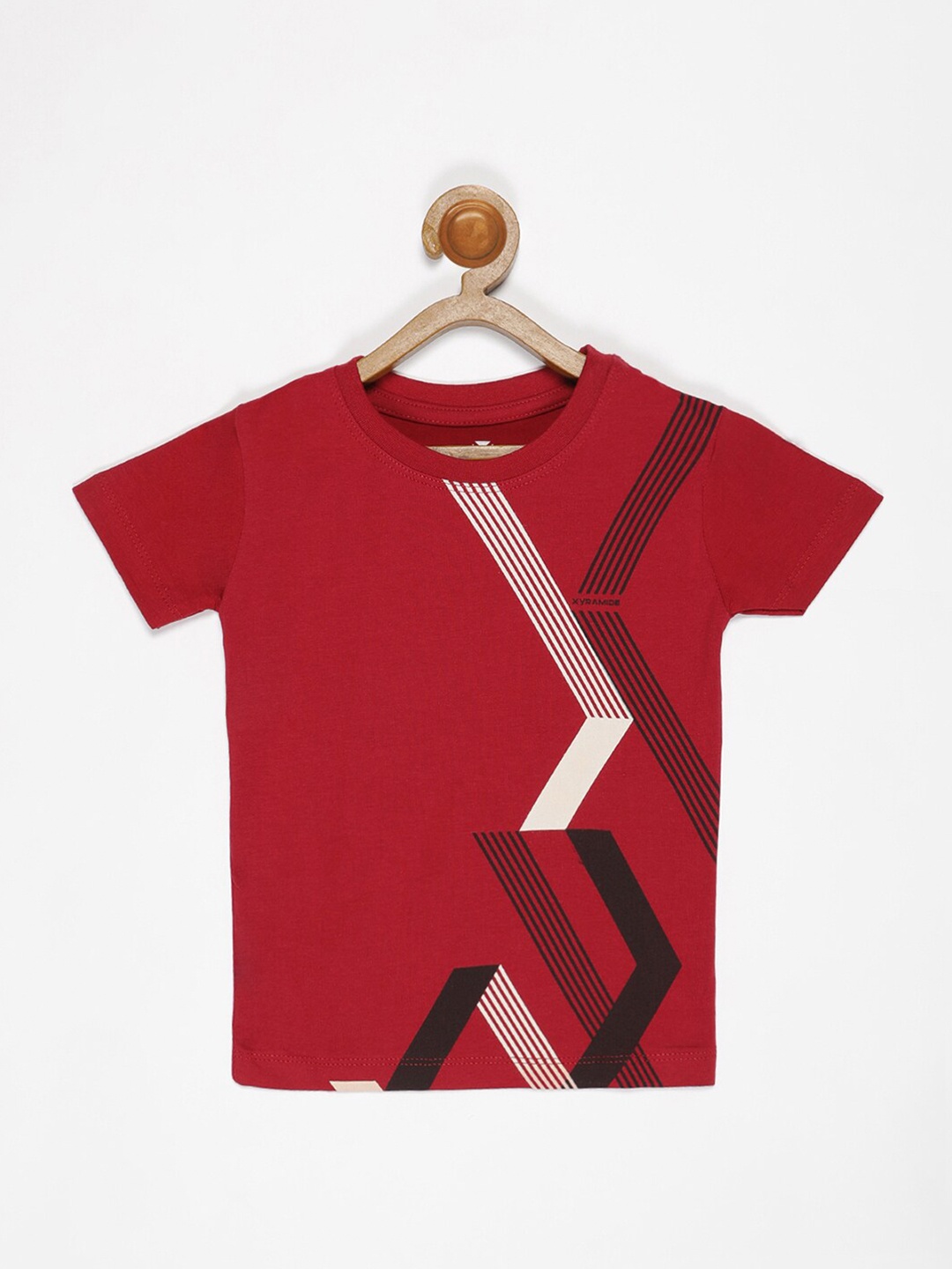 

V2 Value & Variety Boys Maroon Raw Edge T-shirt