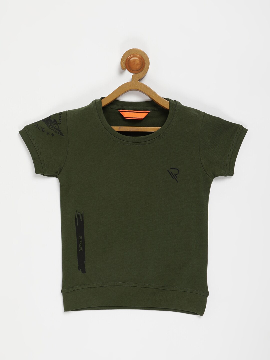 

V2 Value & Variety Boys Olive Green Henley Neck T-shirt