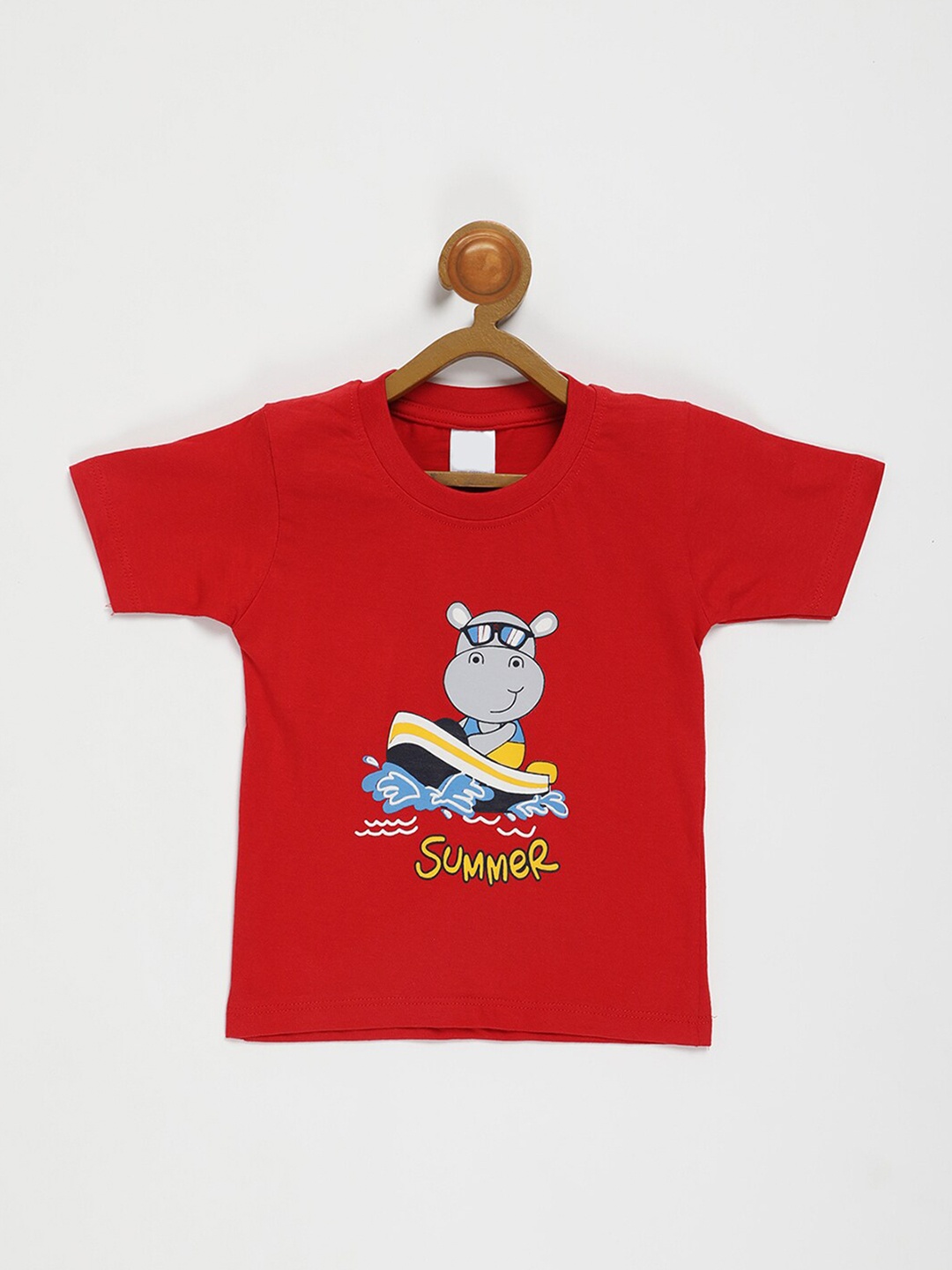 

V2 Value & Variety Boys Red Printed Applique T-shirt