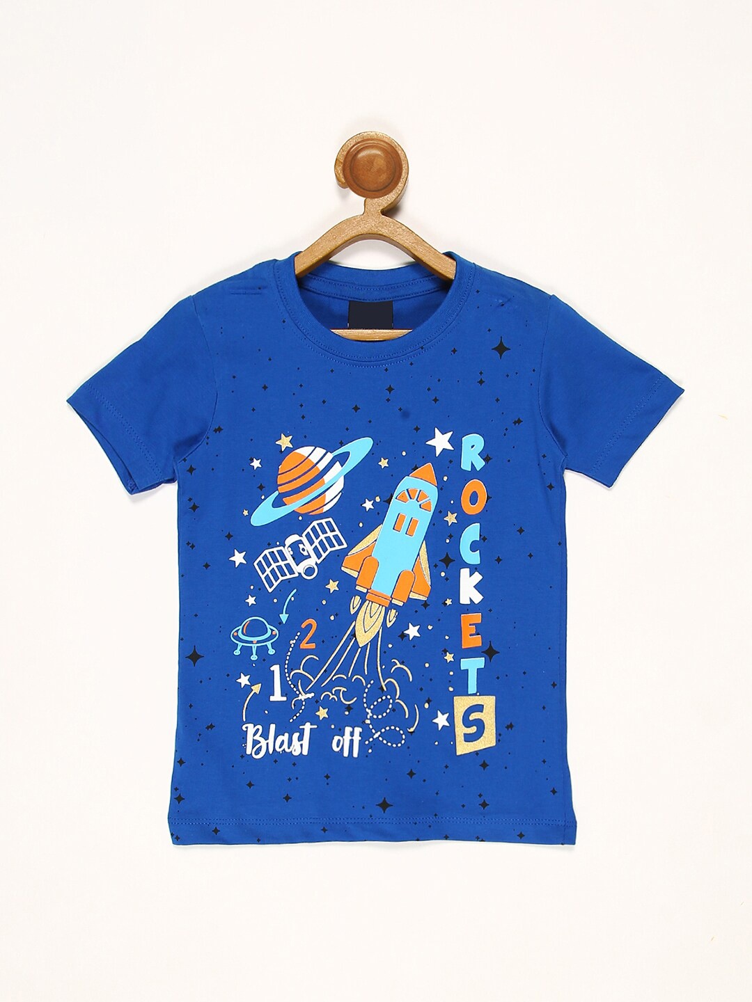 

V2 Value & Variety Boys Blue Sports Printed Applique T-shirt