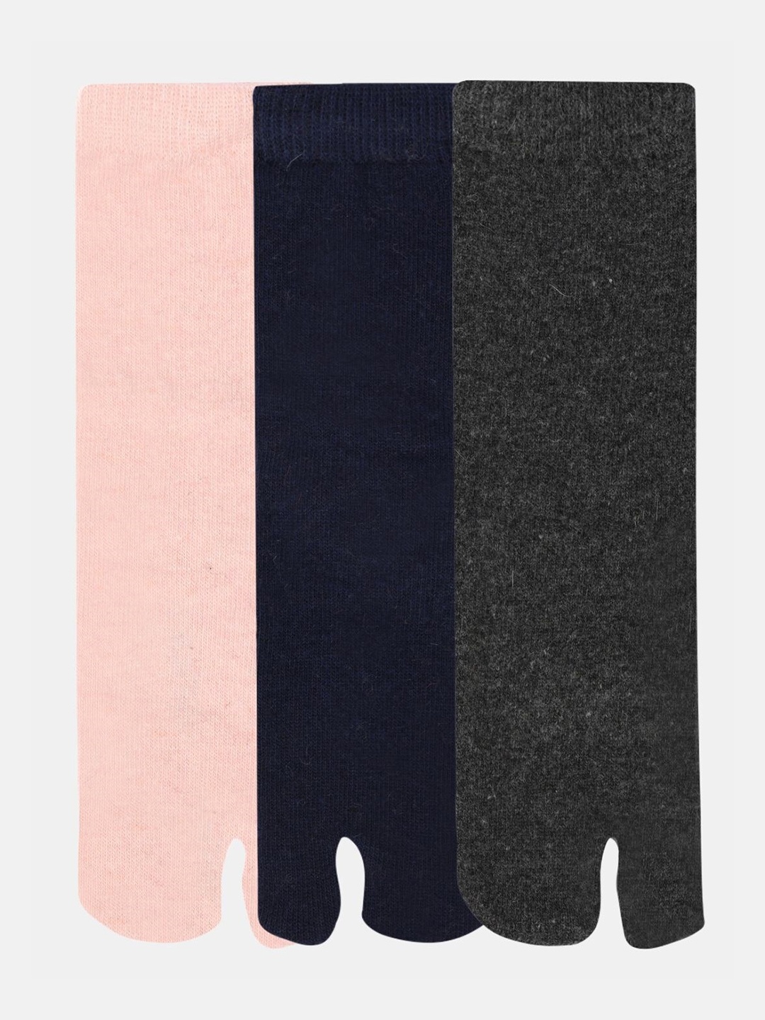 

NEXT2SKIN Pack of 3 Cream-Coloured & Navy Blue Calf length Socks