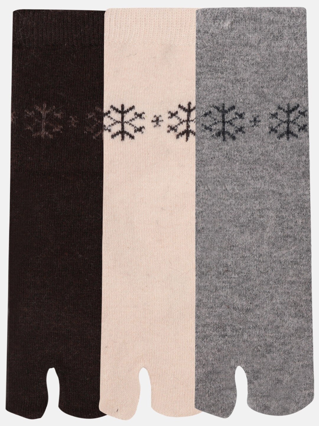 

N2S NEXT2SKIN Pack of 3 Brown & Grey Ankle length Socks