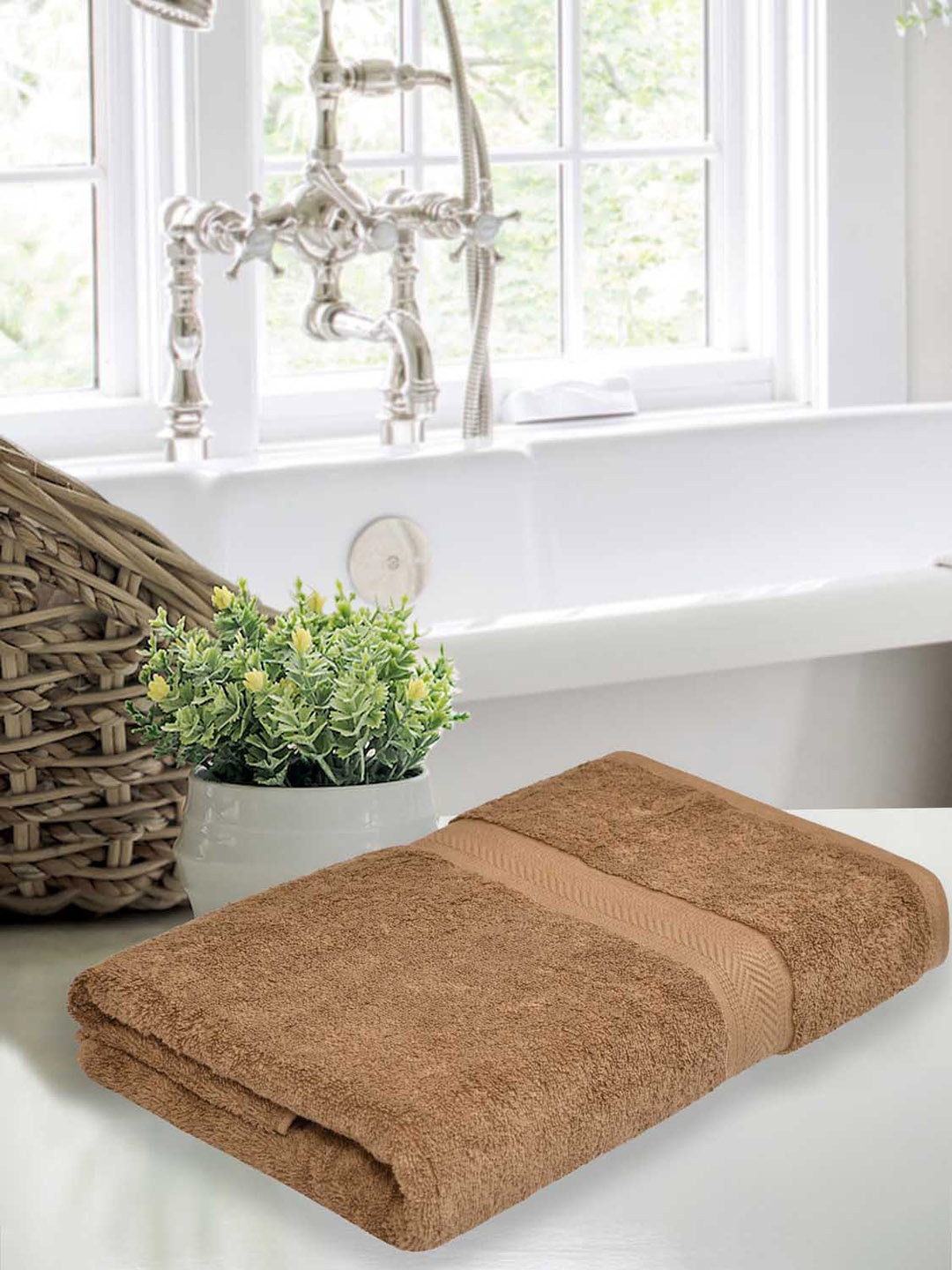 

haus & kinder Set Of 4 Solid 500 GSM Cotton Hand Towels, Purple