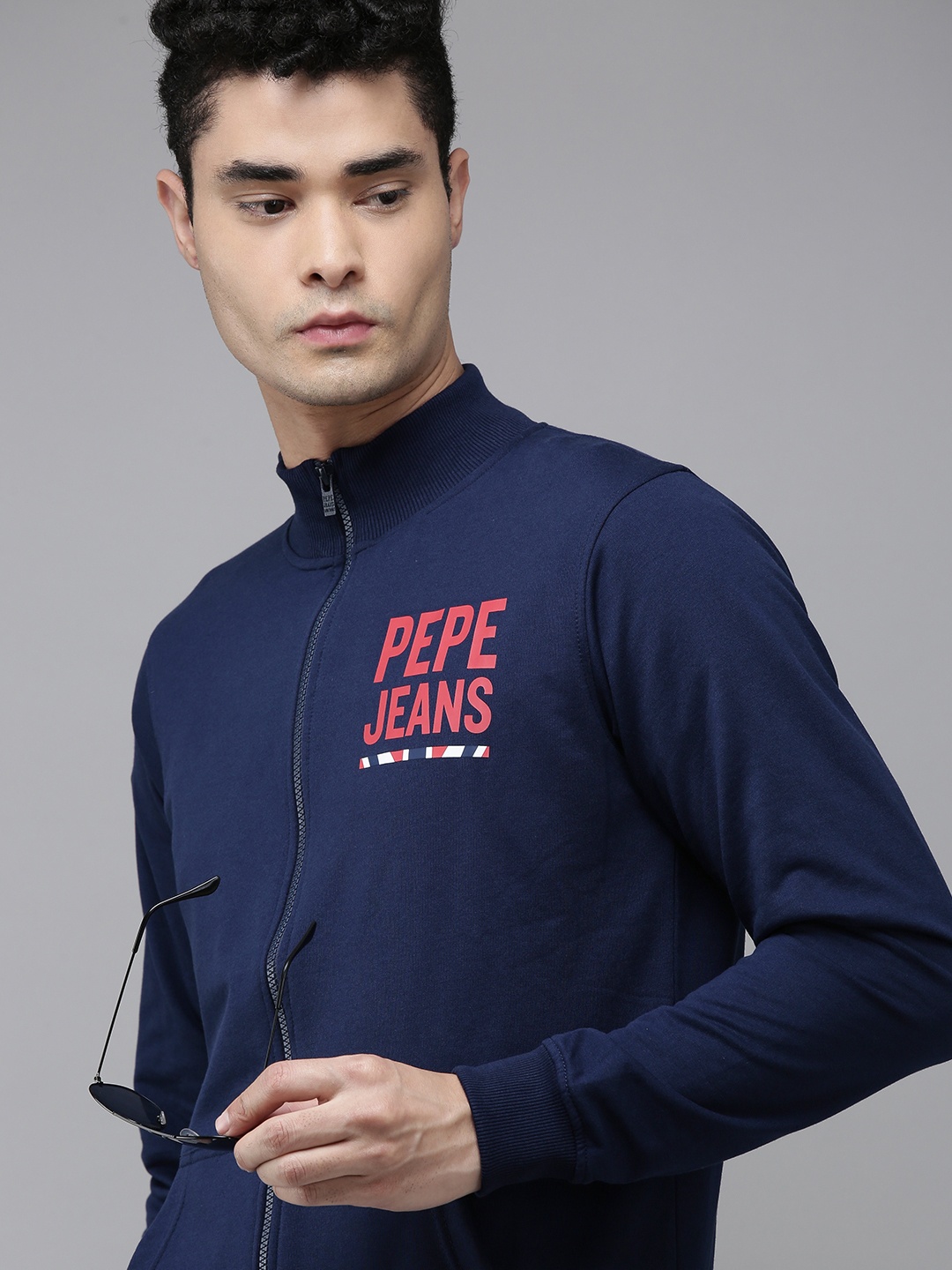 

Pepe Jeans Men Navy Blue Printed Sweatshirt