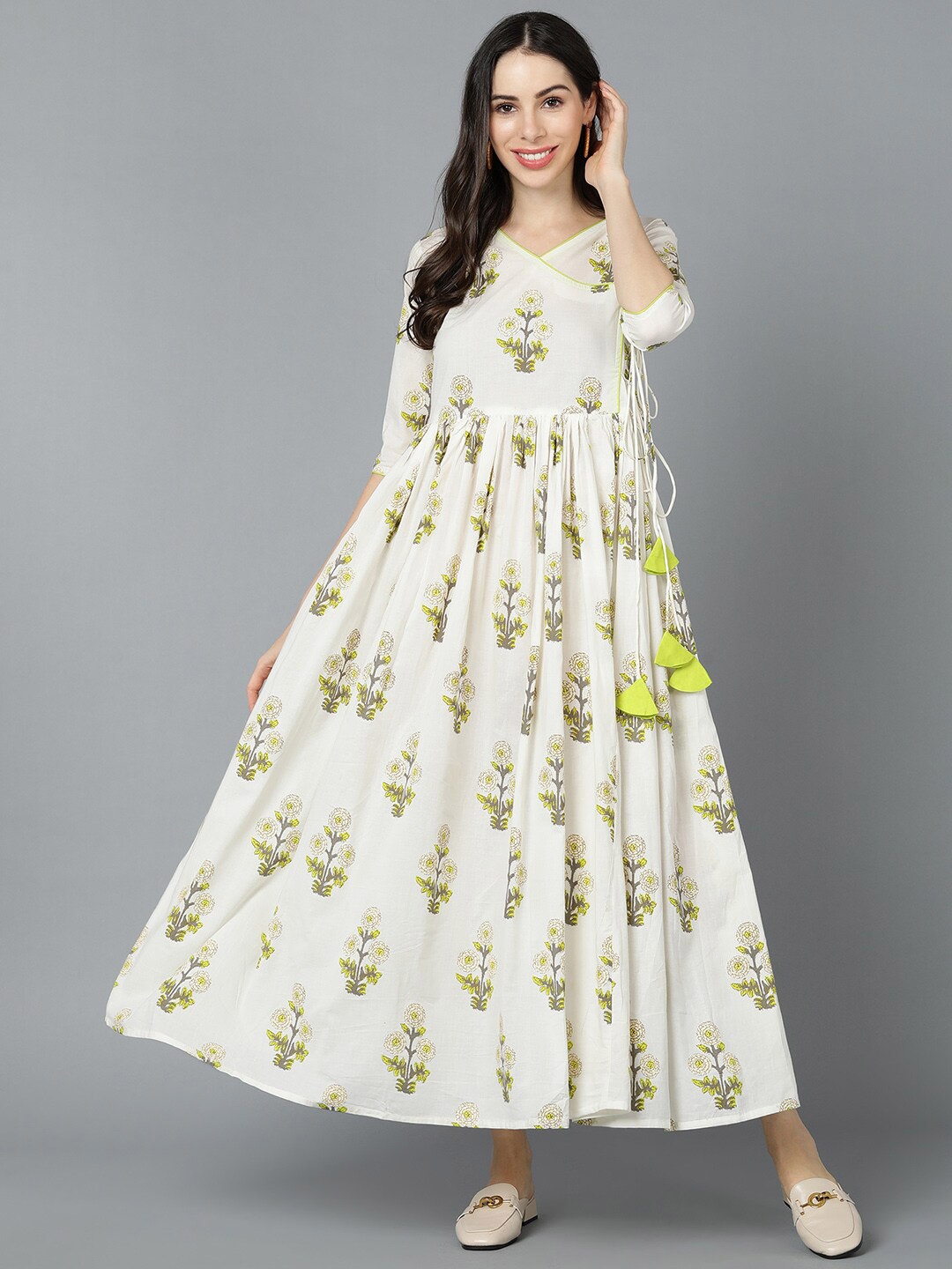 

AHIKA White Floral Formal Maxi Dress