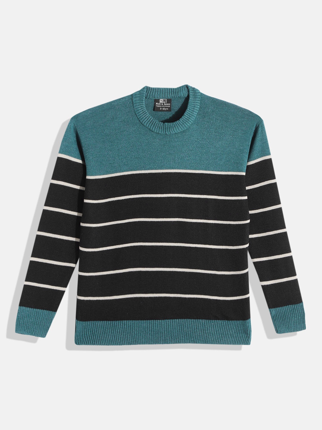 

Nick and Jones Boys Striped Pullover, Black