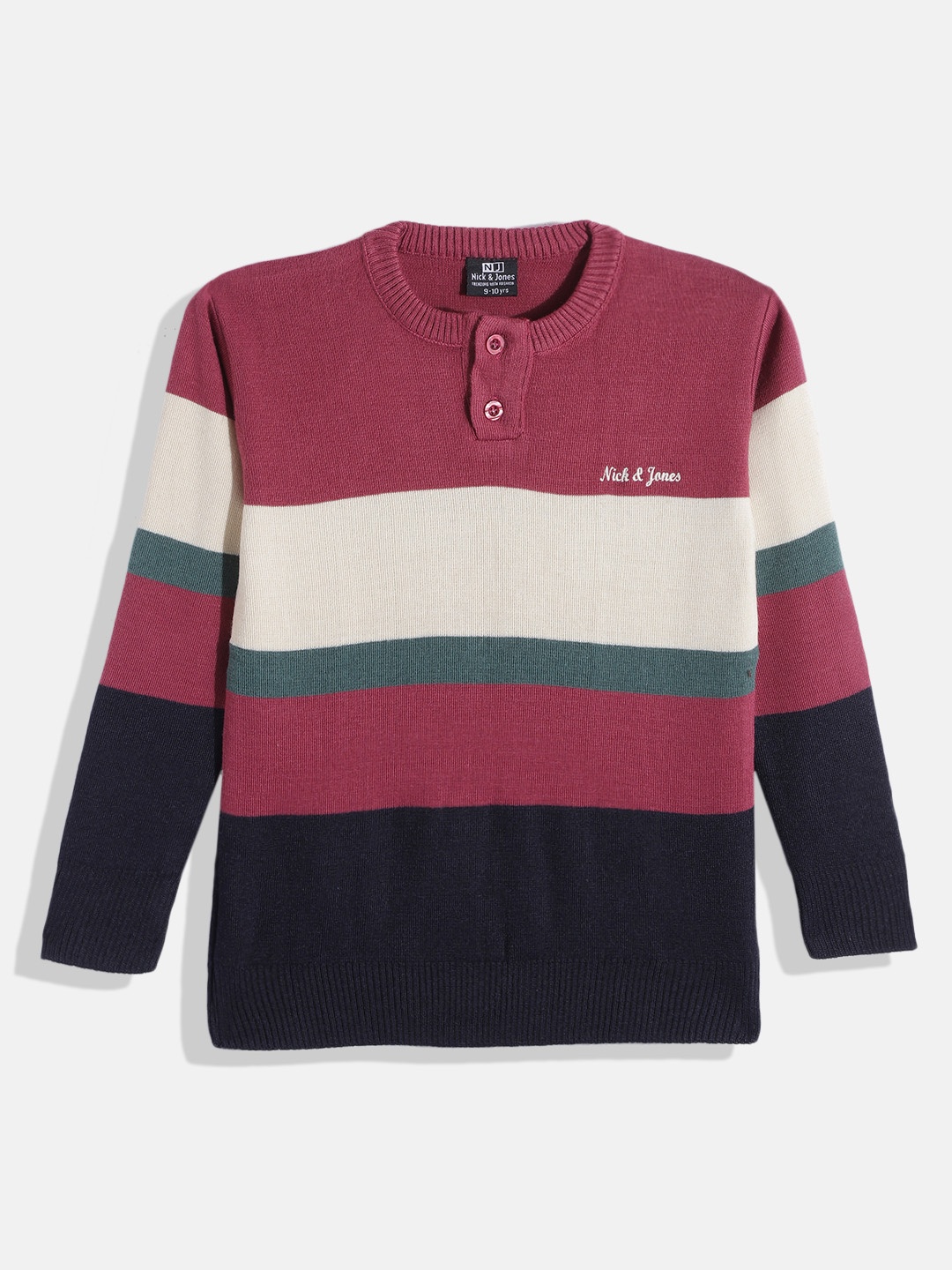 

Nick and Jones Boys Colourblocked Pullover, Maroon