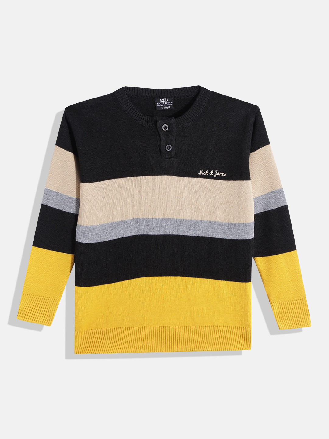 

Nick and Jones Boys Colourblocked Pullover, Mustard