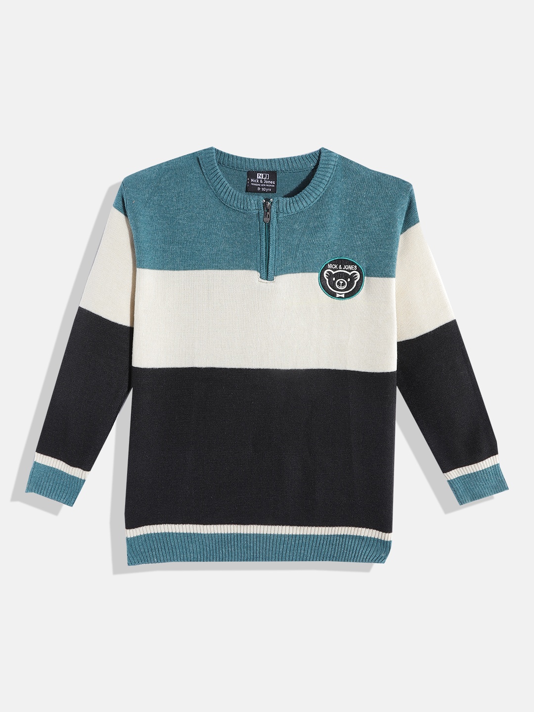 

Nick and Jones Boys Colourblocked Pullover, Blue