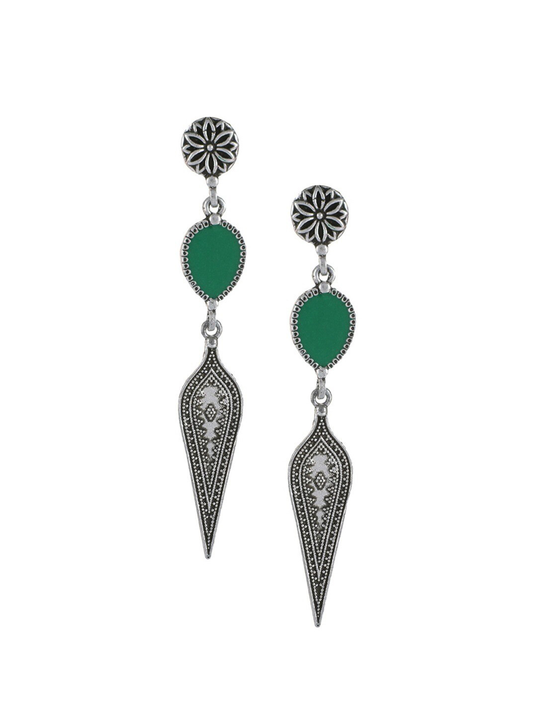 

Mali Fionna Green Contemporary Drop Earrings