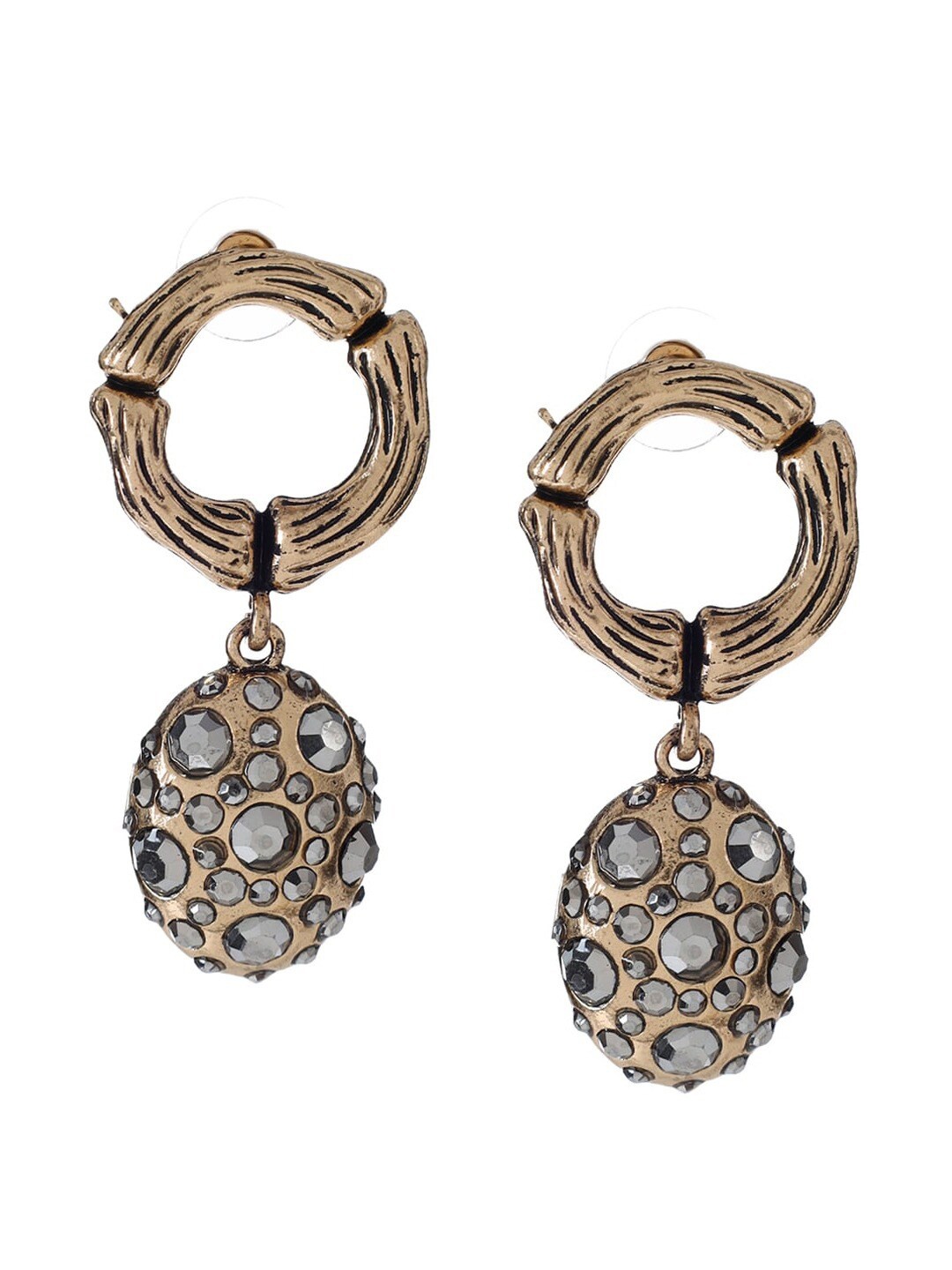 

Mali Fionna Gold-Toned Contemporary Drop Earrings