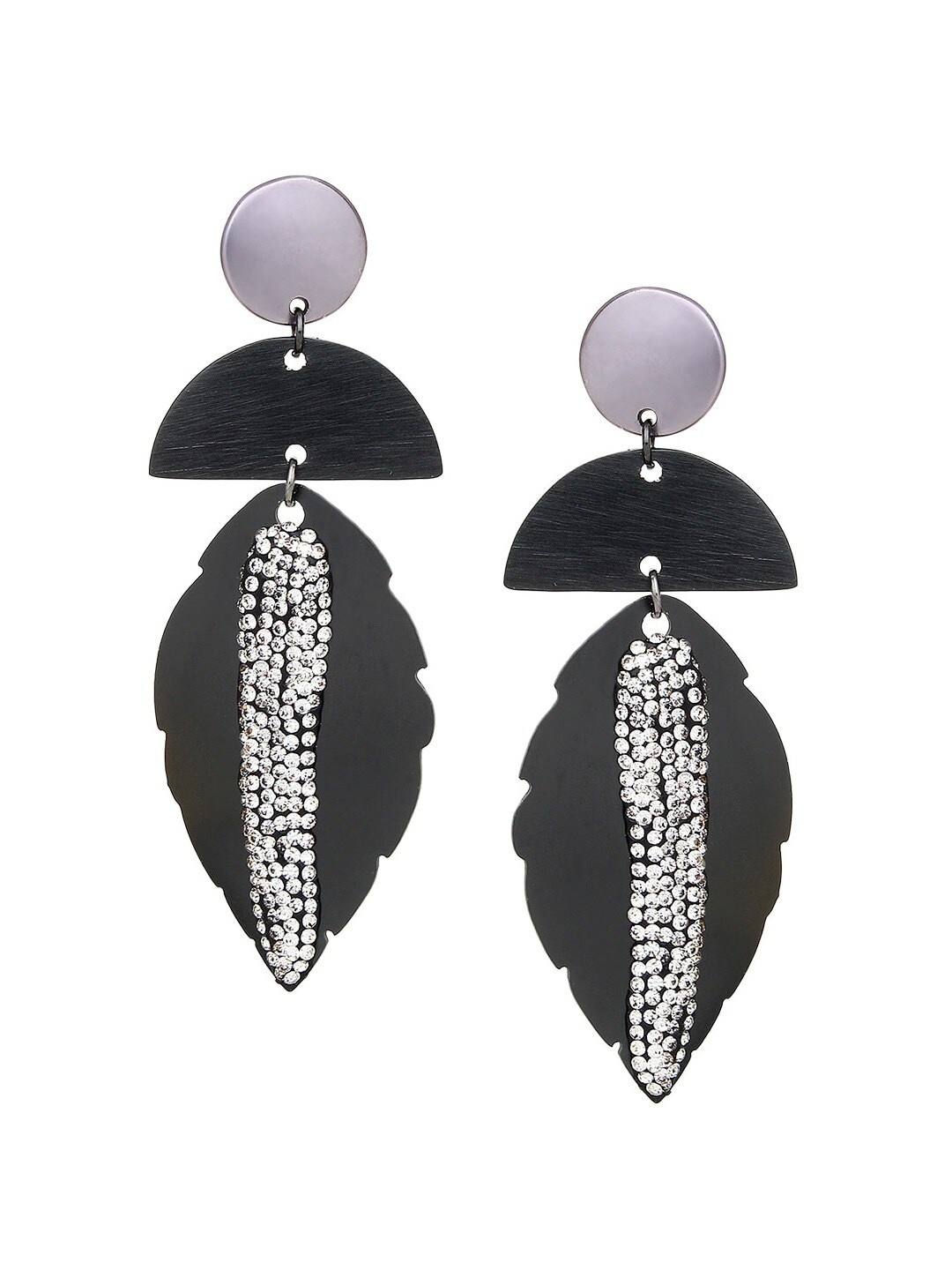 

Mali Fionna Black Contemporary Drop Earrings