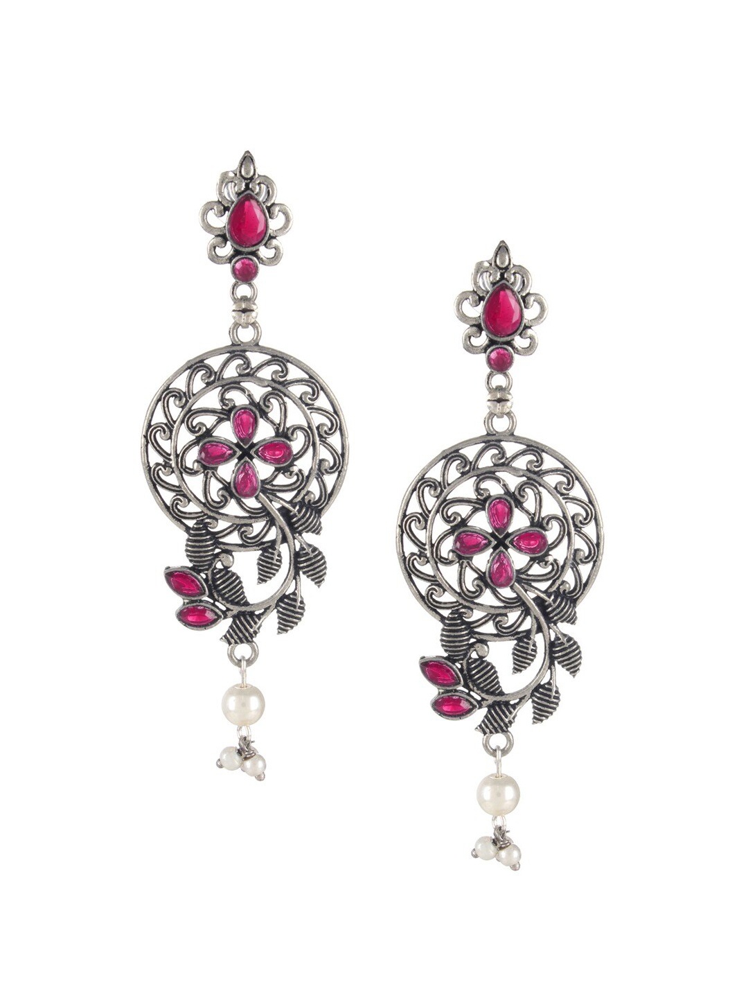 

Mali Fionna Pink Contemporary Drop Earrings