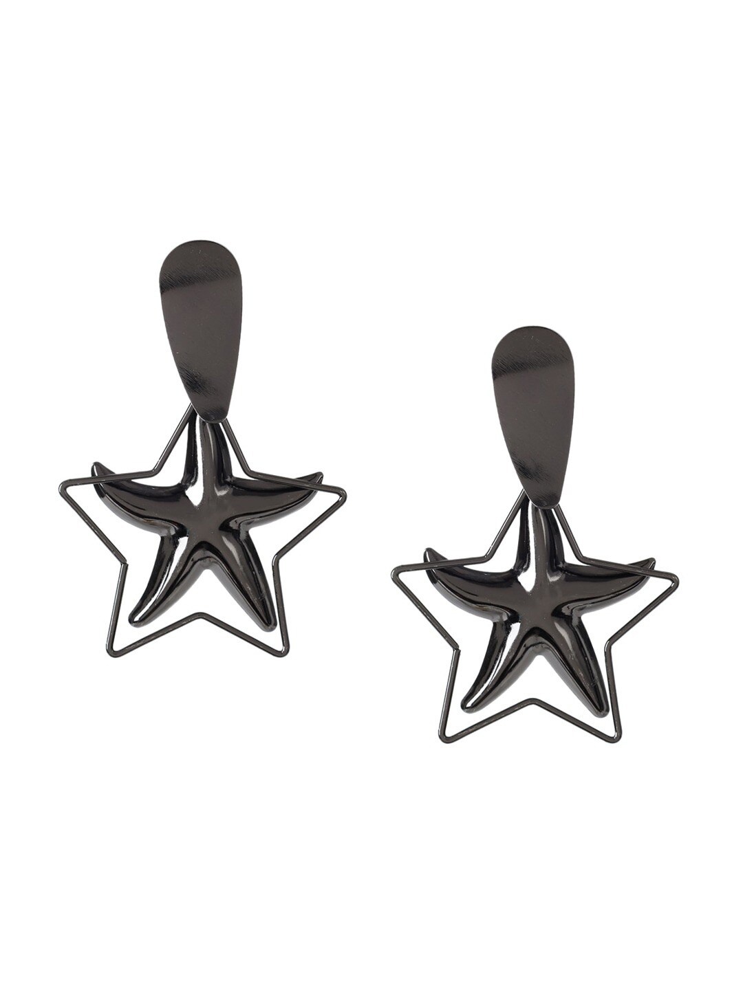 

Mali Fionna Black Contemporary Drop Earrings