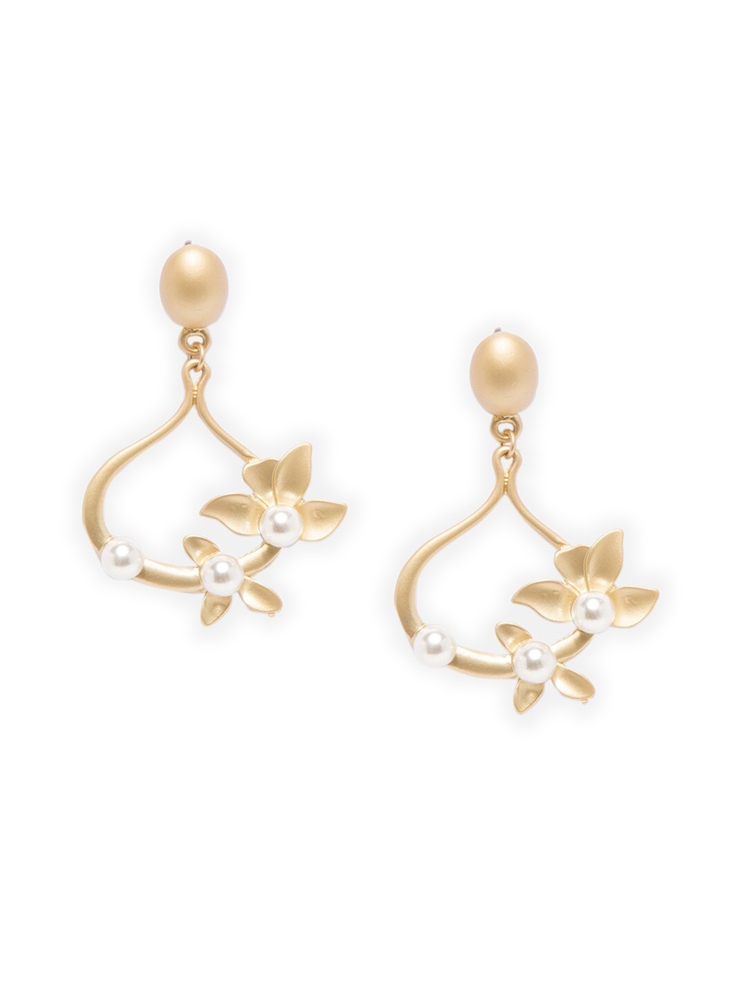 

Mali Fionna Gold-Toned Contemporary Drop Earrings