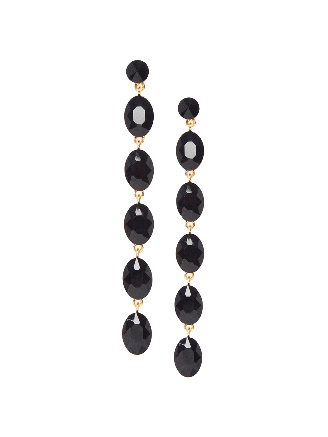 

Mali Fionna Black Contemporary Drop Earrings