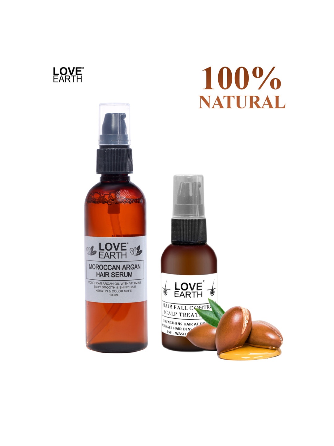 

LOVE EARTH Set Of 2 Hair Serum 150ml, Transparent