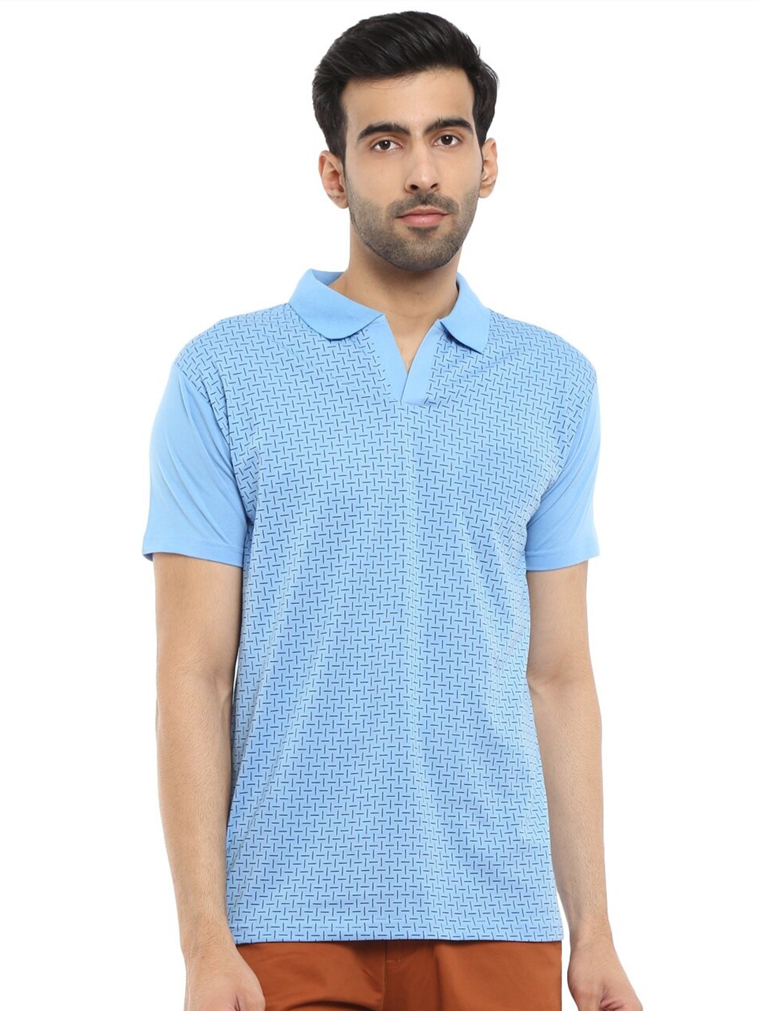 

V-Mart Men Blue & shadow gray Polo Collar T-shirt